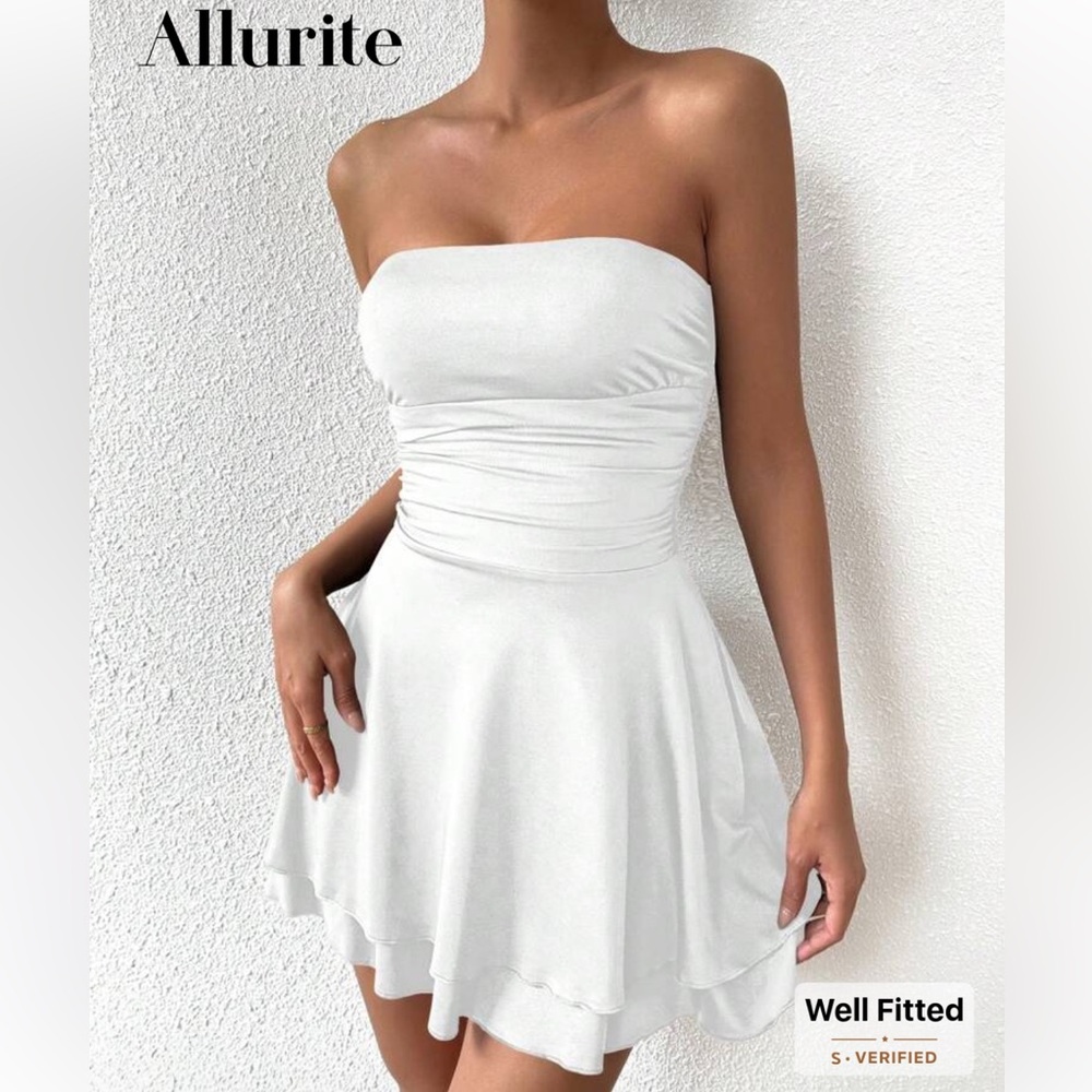 SHEIN White Strapless Mini Dress - Picture 3 of 4